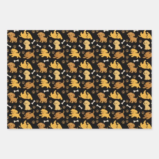Cute Dog Pattern Geschenkpapier Set (Vorderseite 3)