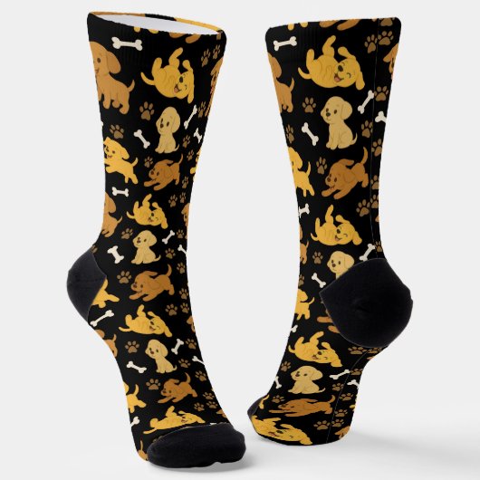 Cute Dog Pattern Socken (Gewinkelt)