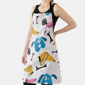 Cute dog pattern with baby animal face drawing sca schürze (InSitu)