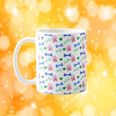 Cute Dog Paw Pattern Hearts, Bones Woof Pink Blue Kaffeetasse