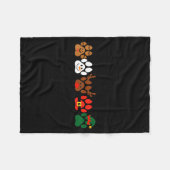 Cute Dog Paw Print Santa Elf Christmas Character H Fleecedecke (Vorderseite (Horizontal))