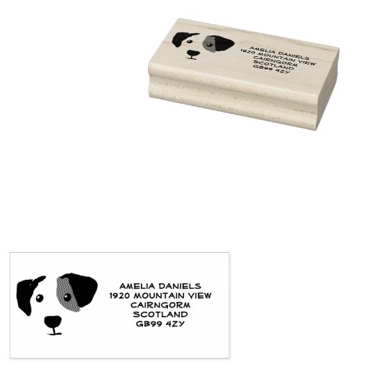 Cute Dog Personalized Address Rubber Stamp Gummistempel (Stempel)