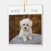 Cute Dog Pet 2 Christmas Fotos Keramikornament (Links)