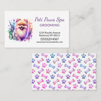 Cute Dog Pet Grooming Service  Visitenkarte