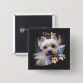 Cute dog pet with customized name button (Vorne & Hinten)