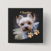 Cute dog pet with customized name button (Vorderseite)