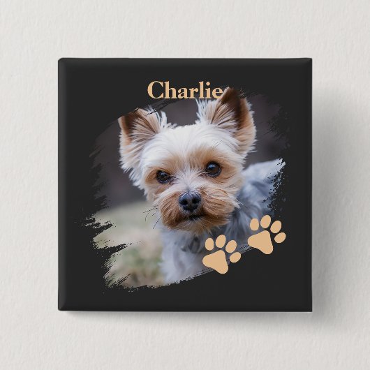 Cute dog pet with customized name button (Vorderseite)
