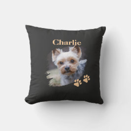 Cute dog pet with customized name kissen