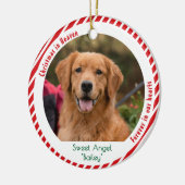 Cute Dog Photo Pet Memorial Keepsake Christmas Keramik Ornament (Links)
