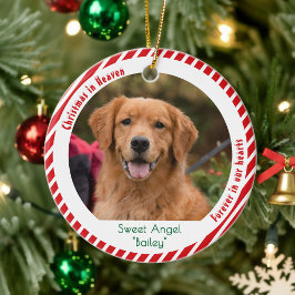 Cute Dog Photo Pet Memorial Keepsake Christmas Keramik Ornament