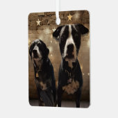 Cute Dog Photos Personalized Christmas Ornament Aus Metall (Vorderseite links)