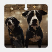 Cute Dog Photos Personalized Christmas Ornament Aus Metall (Vorderseite)