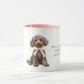 Cute Dog Pink Bow Tasse (Zentrum)