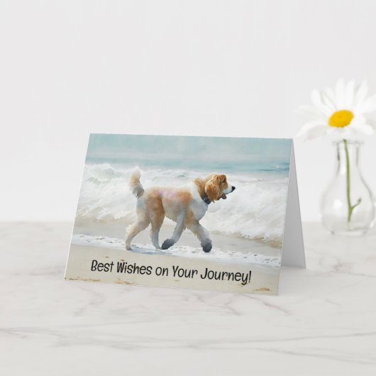 Cute Dog Running Beach Art Journey Job Card Karte (Kleine Pflanze)