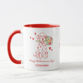 Cute Dog Scribble Bouquet Happy Valentine's Day Tasse (Links)
