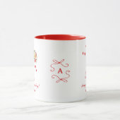 Cute Dog Scribble Bouquet Happy Valentine's Day Tasse (Zentrum)
