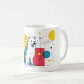Cute dog sits in colorful art space kaffeetasse (VorderseiteRechts)
