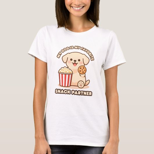 Cute Dog Snack Partner Design for Dog Lovers T-Shirt (Vorderseite)