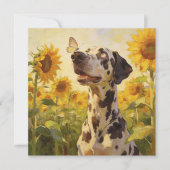 Cute Dog Sunflower Birthday Any Occasion Card (Vorderseite)