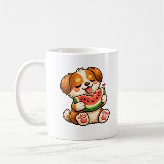 Cute Dog Watermelon Kaffeetasse (Links)