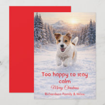Cute Dog with Christmas Funny Quote | Holiday Card