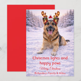 Cute Dog with Christmas Tender Quote Holiday Card Feiertagskarte