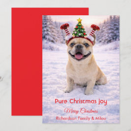 Cute Dog with Christmas Tender Quote Holiday Card Feiertagskarte