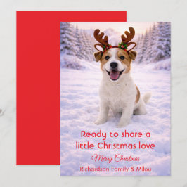 Cute Dog with Christmas Tender Quote Holiday Card Feiertagskarte