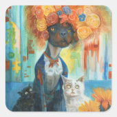 Cute dog with rose hat and friends stickers (Vorderseite)