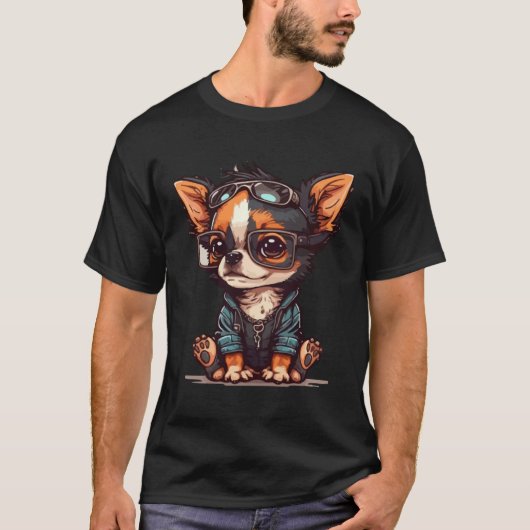 Cute Dog with Sunglasses  1 T-Shirt (Vorderseite)