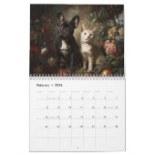 Cute Dogs and Cats Floral Garden Wall Kalender (Feb 2026)