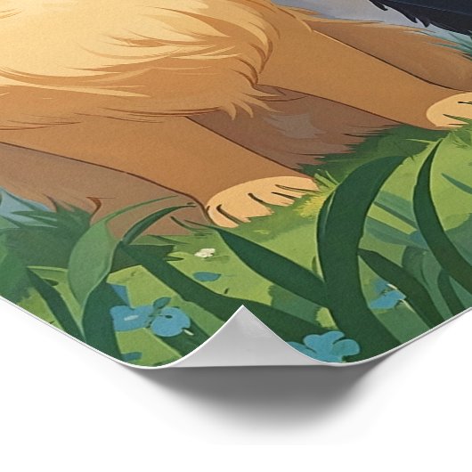 Cute dogs background poster (Ecke)