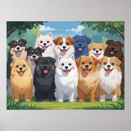 Cute dogs background poster (Vorne)