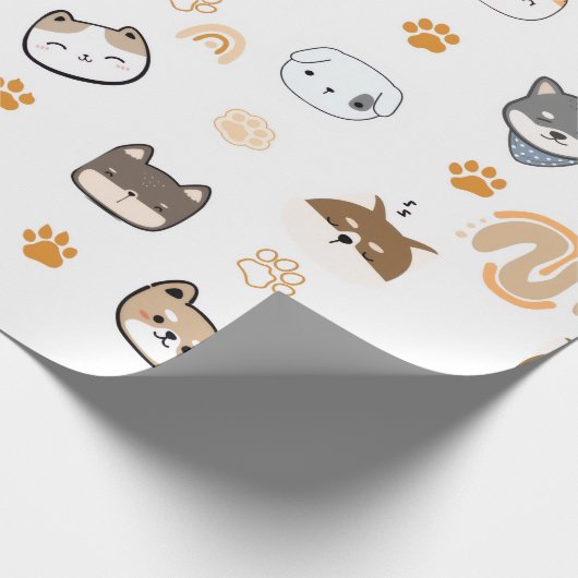 CUTE DOGS GESCHENKPAPIER (Ecke)