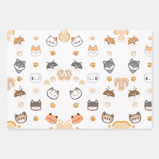 CUTE DOGS GESCHENKPAPIER SET (Vorderseite 3)