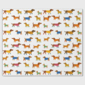 Cute Dogs in Sweaters Wrapping Paper Geschenkpapier (Flach)