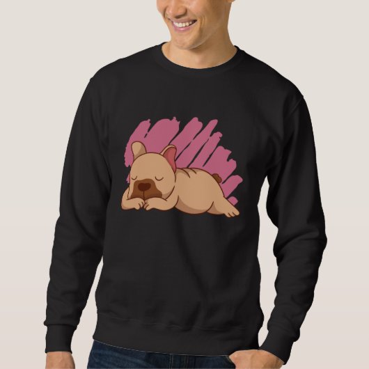 Cute Dogs Sleeping French Bulldog Sweatshirt (Vorderseite)