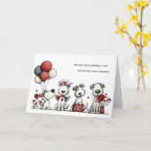 Cute Dogs Thinking Of You Funny Encouragement Karte (Gelbe Blume)