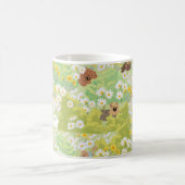 Cute Dogs With Daisy Flowers Seamless Pattern Kaffeetasse (Mittel)