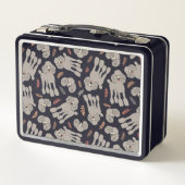 Cute Dogs with Plants Personalized Name Metall Brotdose (Rückseite)