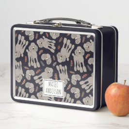 Cute Dogs with Plants Personalized Name Metall Brotdose