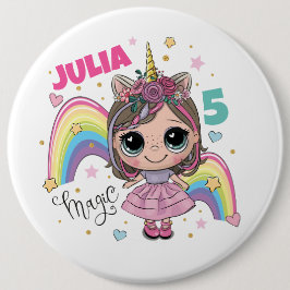 Cute Doll Birthday Pin Button
