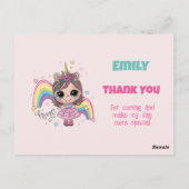Cute Doll Girl Thank you card Postkarte (Rückseite)
