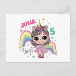 Cute Doll Girl Thank you card Postkarte
