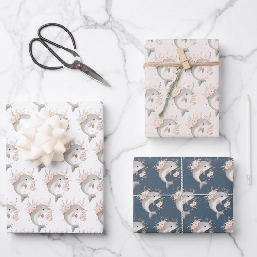 Cute Dolphin Geschenkpapier Set (Vorderseite)
