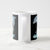 Cute Dolphin Mug – Dive into Joy | Retro Ocean Aes Jumbo-Tasse (Rückseite)