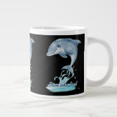 Cute Dolphin Mug – Dive into Joy | Retro Ocean Aes Jumbo-Tasse (Rechts)