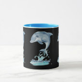 Cute Dolphin Mug – Dive into Joy | Retro Ocean Aes Tasse (Zentrum)