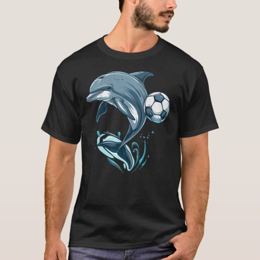 Cute Dolphin Playing Soccer - Cute Orca Playing So T-Shirt (Vorderseite)