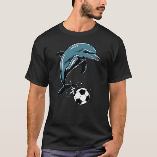 Cute Dolphin Playing Soccer - Cute Orca Playing So T-Shirt (Vorderseite)